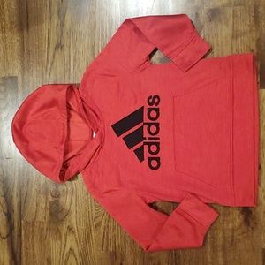 Boys Adidas red & black hooded sweatshirt size 5
